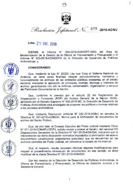Resolución Jefatural N° 029-2019-AGN/J