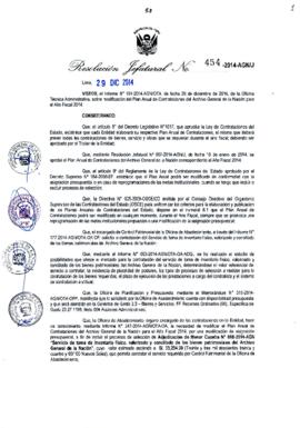 Resolución Jefatural N° 454-2014-AGN/J