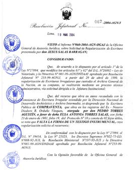 Resolución Jefatural N° 067-2004-AGN/J