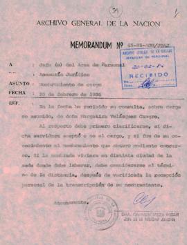 MEMORANDUM 65-85-AGN/JOAJ