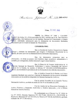 Resolución Jefatural N° 439-2005-AGN/J