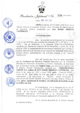Resolución Jefatural N° 228-2000/AGN/J