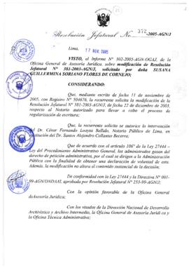 Resolución Jefatural N° 372-2005-AGN/J
