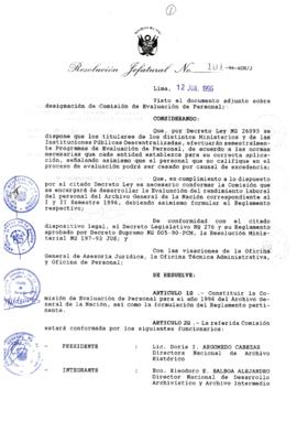 Resolución Jefatural N° 101-1996/AGN/J