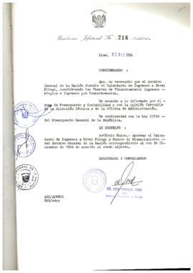 Resolución Jefatural N° 216-1984/AGN/J