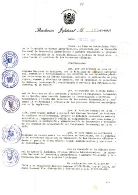 Resolución Jefatural N° 123-1993/AGN/J