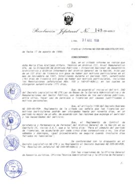 Resolución Jefatural N° 149-1998/AGN/J