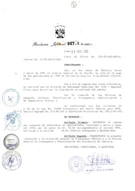 Resolución Jefatural N° 077-1-1992/AGN/J