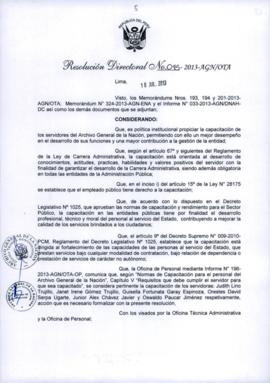 Resolución Directoral N° 045-2013-AGN/OTA