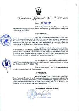 Resolución Jefatural N° 116-2007-AGN/J