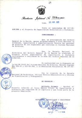 Resolución Jefatural N° 069-1995/AGN/J