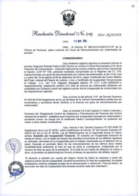 Resolución Directoral N° 048-2014-AGN/OTA