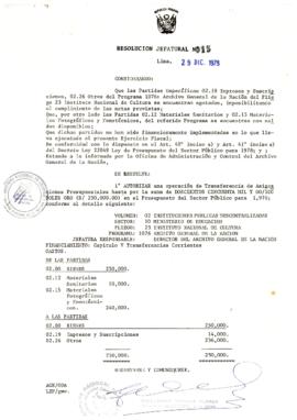 Resolución Jefatural N° 015-1978/AGN/J