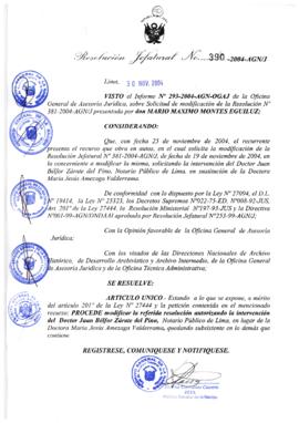 Resolución Jefatural N° 390-2004-AGN/J