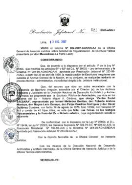 Resolución Jefatural N° 521-2007-AGN/J