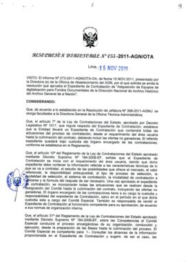 Resolución Directoral N° 055-2011-AGN/OTA