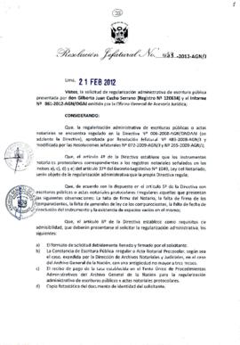 Resolución Jefatural N° 058-2012-AGN/J