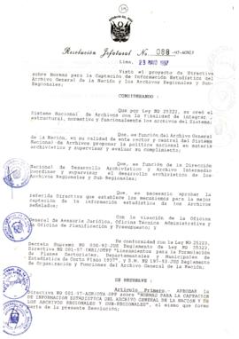 Resolución Jefatural N° 088-1997/AGN/J