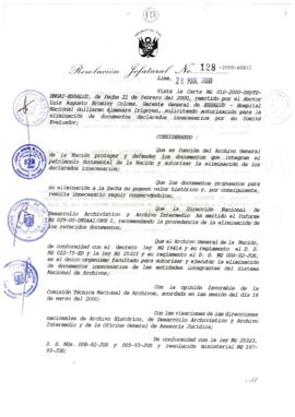 Resolución Jefatural N° 128-2000/AGN/J