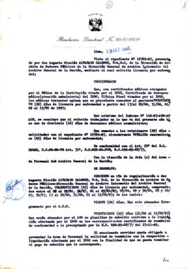 Resolución Directoral N° 66-87-AGN-OA