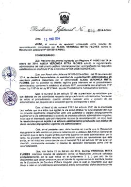 Resolución Jefatural N° 094-2014-AGN/J