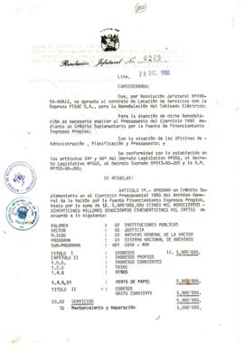Resolución Jefatural N° 249-1990/AGN/J