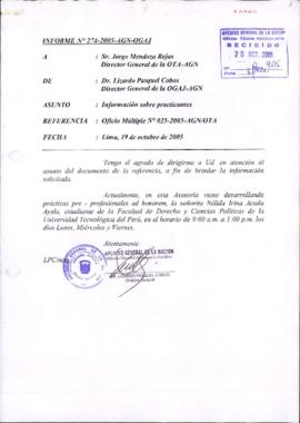 INFORME 274-2005-AGN-OGAJ