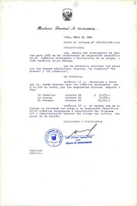 Resolución Directoral N° 021-83-AGN/OA