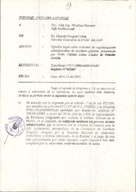 INFORME 075-2001-AGN-OGAJ