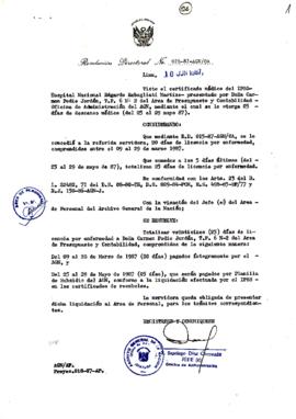 Resolución Directoral N° 26-87-AGN-OA