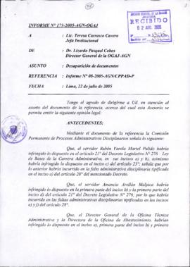 INFORME 173-2005-AGN-OGAJ
