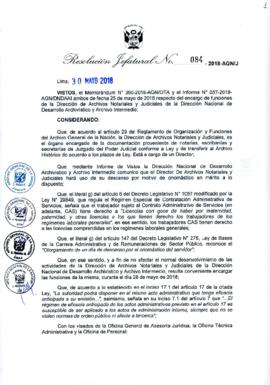 Resolución Jefatural N° 084-2018-AGN/J