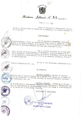 Resolución Jefatural N° 301-1991/AGN/J