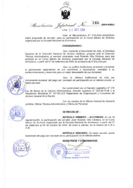 Resolución Jefatural N° 346-2004-AGN/J