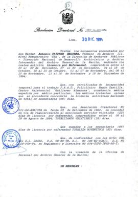 Resolución Directoral N° 015-94-AGN/OTA