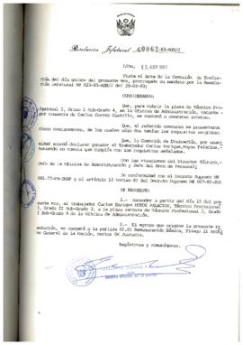 Resolución Jefatural N° 062-1983/AGN/J