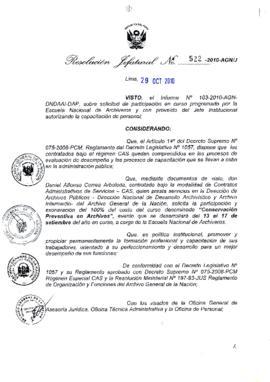 Resolución Jefatural N° 522-2010-AGN/J
