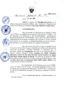 Resolución Jefatural N° 359-2006-AGN/J