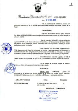 Resolución Directoral N° 025-2003-AGN/OTA