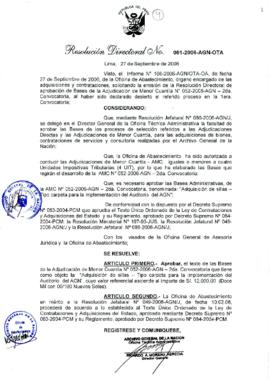 Resolución Directoral N° 061-2006-AGN/OTA