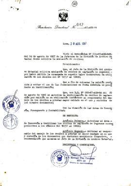 Resolución Directoral N° 42-87-AGN-OA