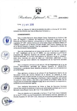 Resolución Jefatural N° 294-2018-AGN/J