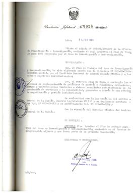 Resolución Jefatural N° 026-1984/AGN/J