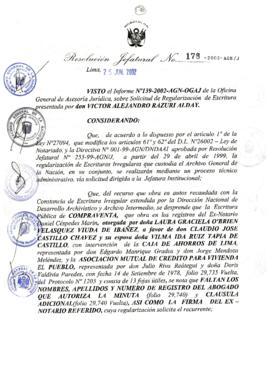 Resolución Jefatural N° 178-2002/AGN/J