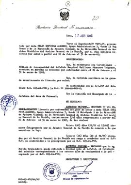 Resolución Directoral N° 34-85-AGN/OA