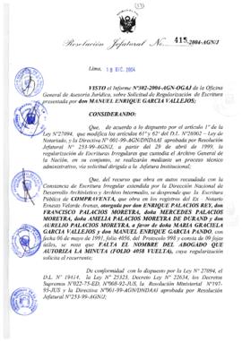 Resolución Jefatural N° 415-2004-AGN/J