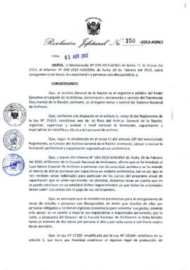 Resolución Jefatural N° 150-2013-AGN/J