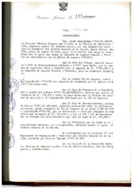 Resolución Jefatural N° 165-1985/AGN/J