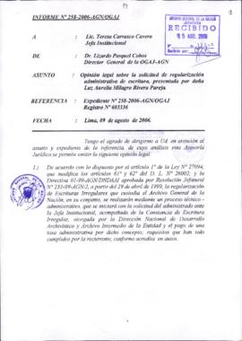 INFORME 258-2006-AGN/OGAJ
