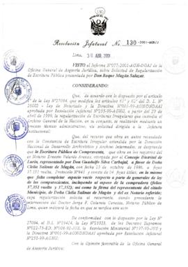 Resolución Jefatural N°130-2001/AGN/J